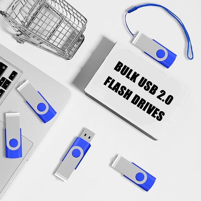 200 Packs of 128MB (Not 128GB) Flash Drives Bulk USB Drives Pack (Blue)