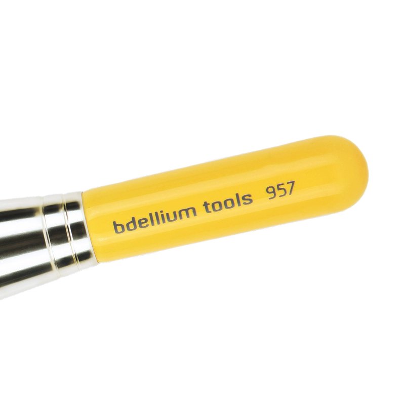 Bdellium Tools Professional Makeup Brush - 957 Precision Kabuki - Short Wooden Handle for Convenient Travel, For Versatile Application (Yellow, 1pc)