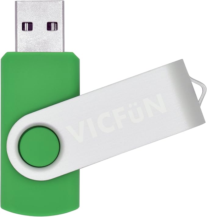 VICFUN 10 Pack 16GB USB Flash Drives USB 2.0 16GB Flash Drive Swivel USB Memory Stick,Green