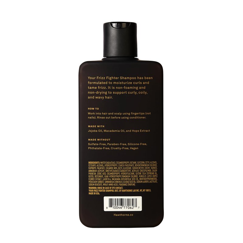 Hawthorne Frizz Fighter Shampoo. Mens Curly Hair Shampoo with Shea Butter and Coconut Oil to Hydrate Hair and Tame Frizz. Sulfate Free, Paraben Free, Mens All Natural Shampoo. 8 Fl. Oz. 2-Pack.