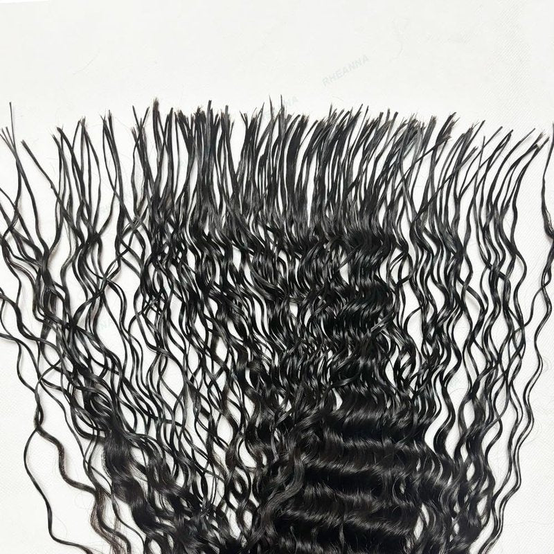 Curly Bulk Human Hair - Pre-Divided Loose Deep Wave Extensions for Boho Braids | 18 Inch, 50g (160 Roots)