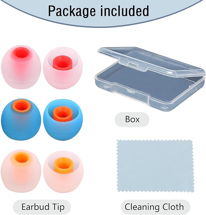MMYQXI Silicone Replacement Earbud Tips Earbud Covers Ear Tips Fit for in-Ear Headphones (Inner Hole 3.8mm -5.1mm) Earbud Replacement Tips 9 Pairs