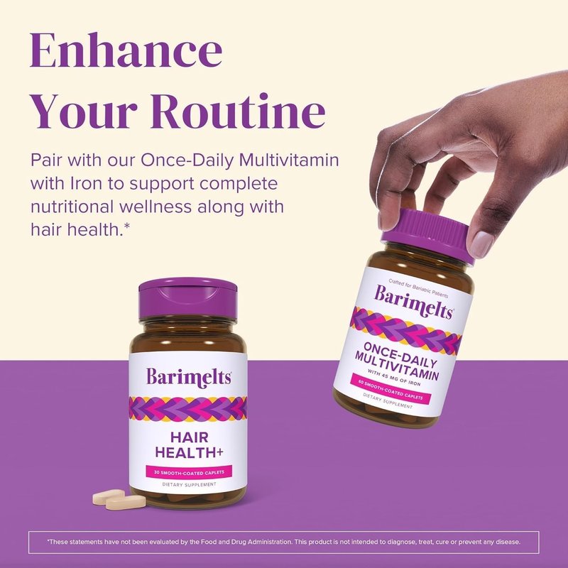 BariMelts Hair Health+ | Hair Growth Supplement for Thinning Hair - Clinically Studied AnaGain™ Nu & Keratin - 1-Month Supply