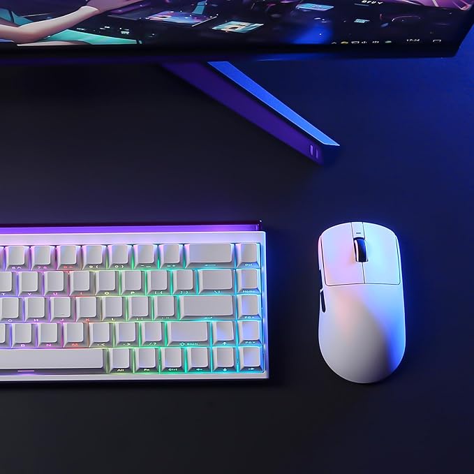 MIKIBY R1 SE+ Wireless Gaming Mouse, 18000 DPI,PAW3395 SE Sensor,55g Lightweight,Tri-Mode 2.4G/BT5.0/USB-C Mouse, Programmable Ergonomic Mice Suitable for Laptops/PC/Mac (White)