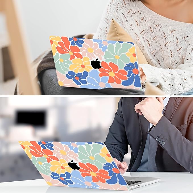TWOLSKOO for MacBook Air 13 inch Case M5 2026 M4 2025 M3 M2 2024-2022 A3449 A3240 A3113 A2681, Plastic Hard Shell & Keyboard Cover & Type C for MacBook Air 13.6 inch Case, Colorful