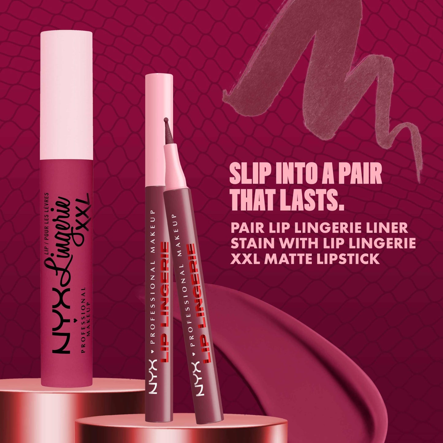 NYX PROFESSIONAL MAKEUP Lip Lingerie Liner Stain, Seamless Make Up with All-Day Color, Waterproof Lip Stain Finish - Tease U Later (Cool Nude)