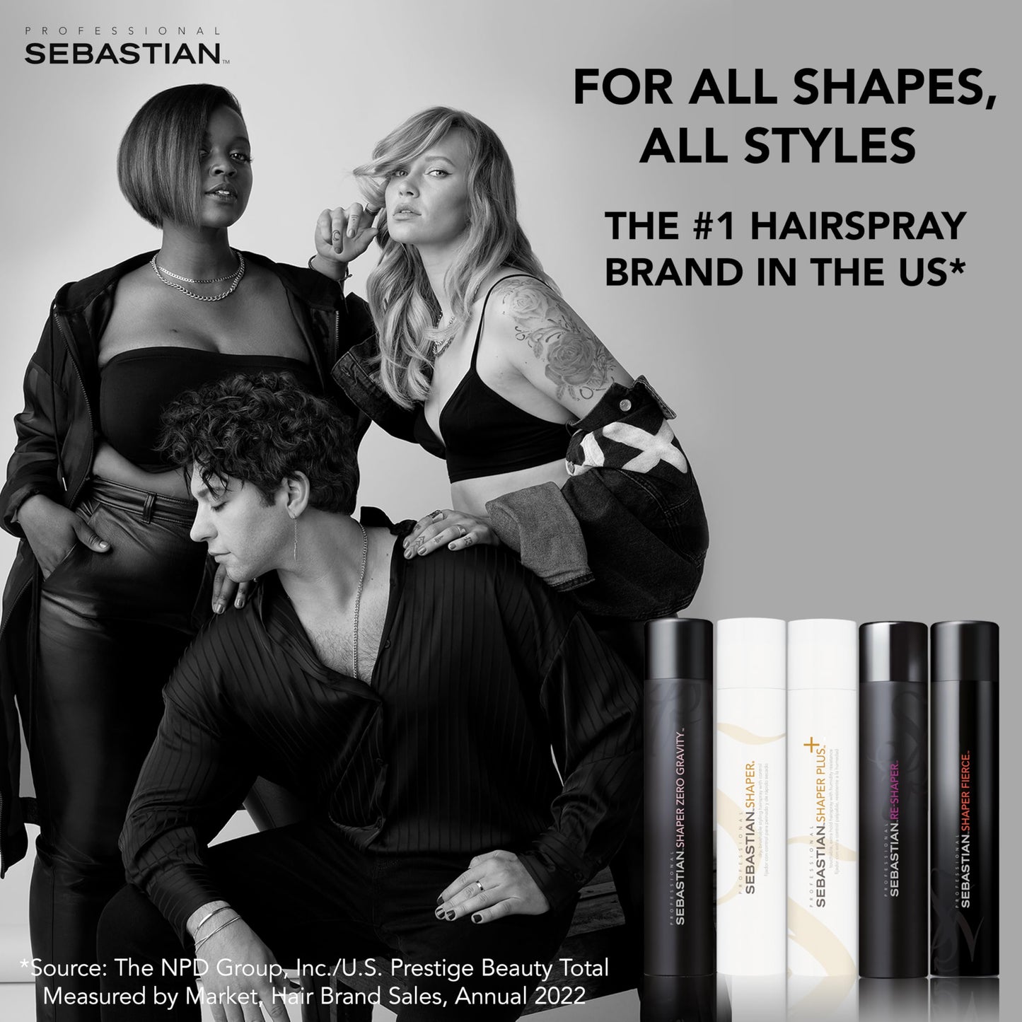 Sebastian Professional Shaper Zero Gravity Mini Hairspray | Brushable-Lightweight, Flexible Hold | Travel Size, 1.5 oz