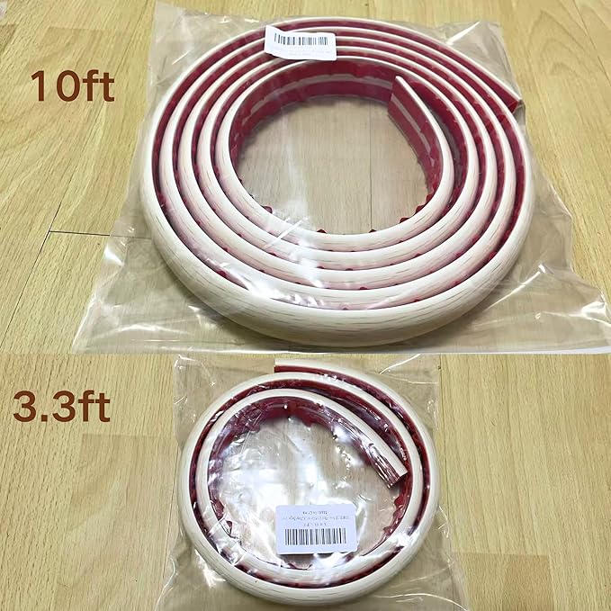 BEIEBIJOB Self Adhesive Floor Cord Cover, Cable Protector, 3.3ft, White
