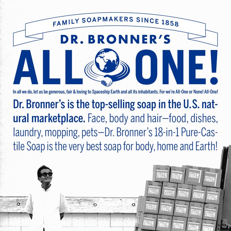 Dr. Bronner's - Pure-Castile Bar Soap (Baby Unscented, 5 ounce, 3-pack) - Made with Organic Oils, For Face, Body, Hair, Gentle for Sensitive Skin, Babies, No Added Fragrance, Biodegradable, Vegan