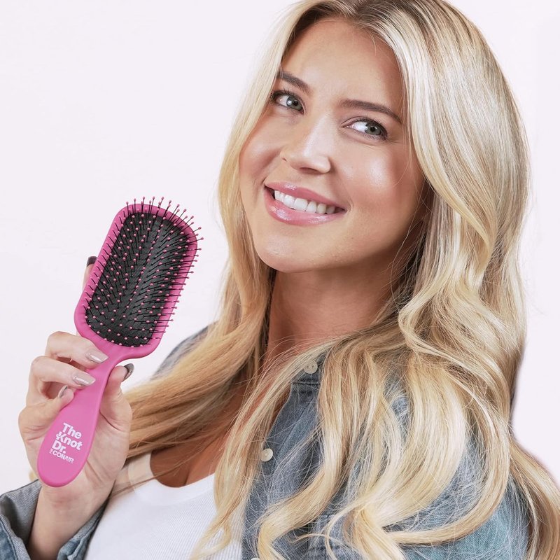Conair The Knot Dr. Hair Brush - Detangling Brush for Wet or Dry Hair | Pink Color