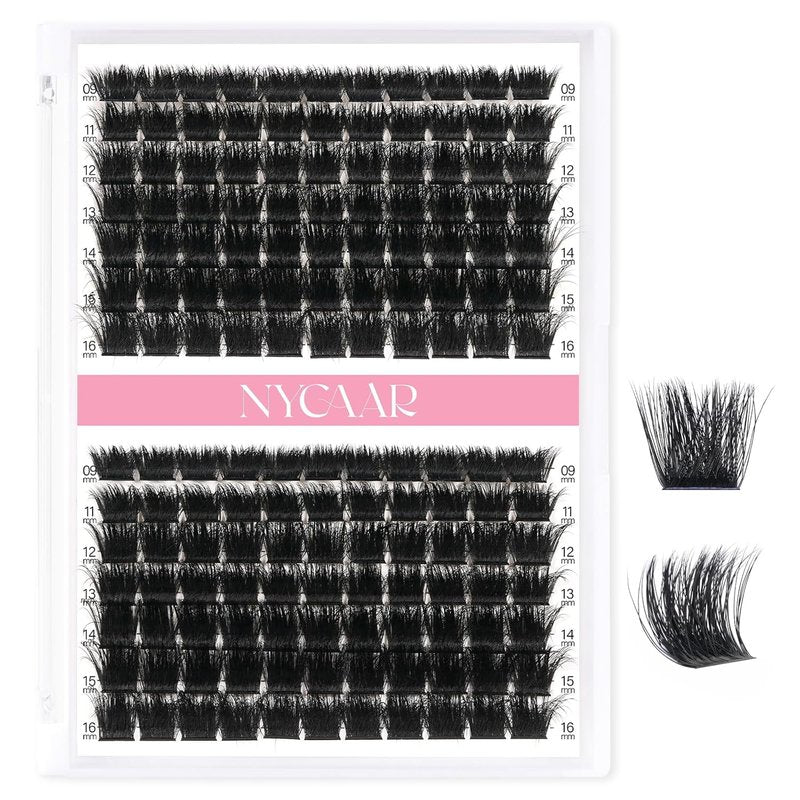 3D Effect Lash Clusters - Fluffy Wispy Individual Lashes | 154pcs 200D D Curl 9-16mm DIY Extensions