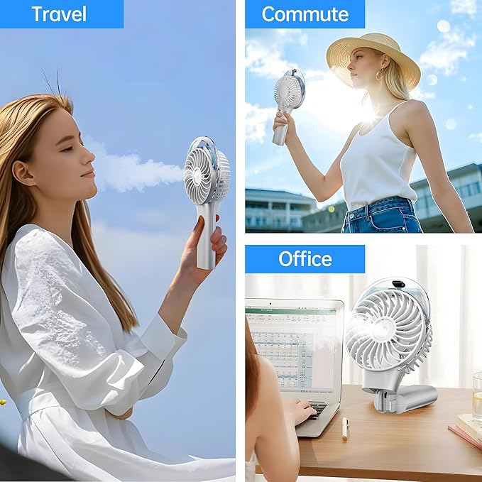 Handheld Misting Fan with Mister, Mothers Day Gifts for Mom, Birthday Gifts for Girls Women Men, Mini Portable Cooling Fan for Beach Vacation Travel Camping Cruise Essentials 2026 New