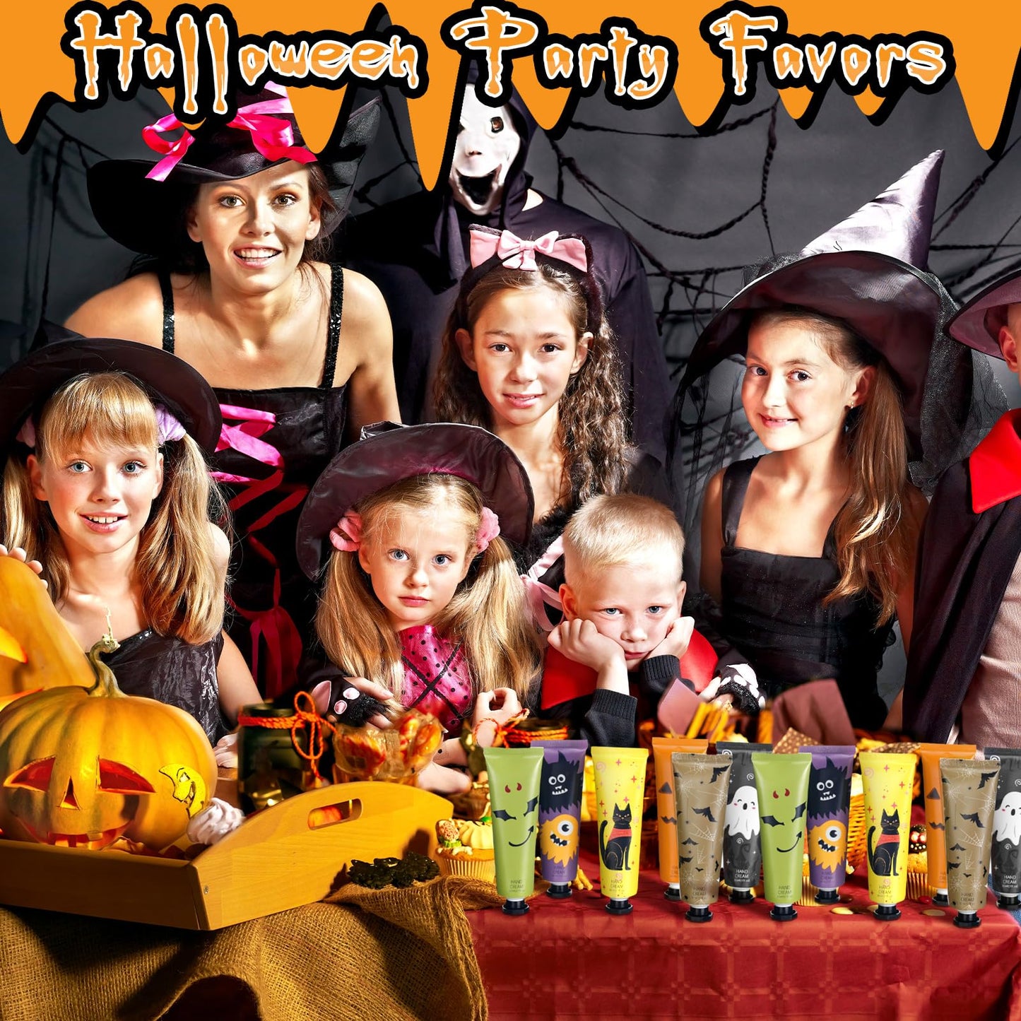 Dansib 48 Pack Halloween Hand Cream Gift Sets for Women Mini Hand Lotion Bulk Travel Size Moisturizing Cream Halloween Party Favors Gifts for Stocking Stuffers 6 Natural Plant Fragrances (Classic)
