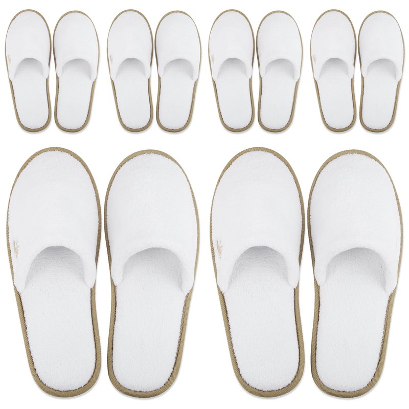 BERGMAN KELLY Extra Comfy Deluxe Padded Spa Slippers - Disposable Indoor House Slippers - Closed Toe House Shoes for Men & Women - Value Pack Hotel Indoor Shoes for Guests - Washable & Reusable