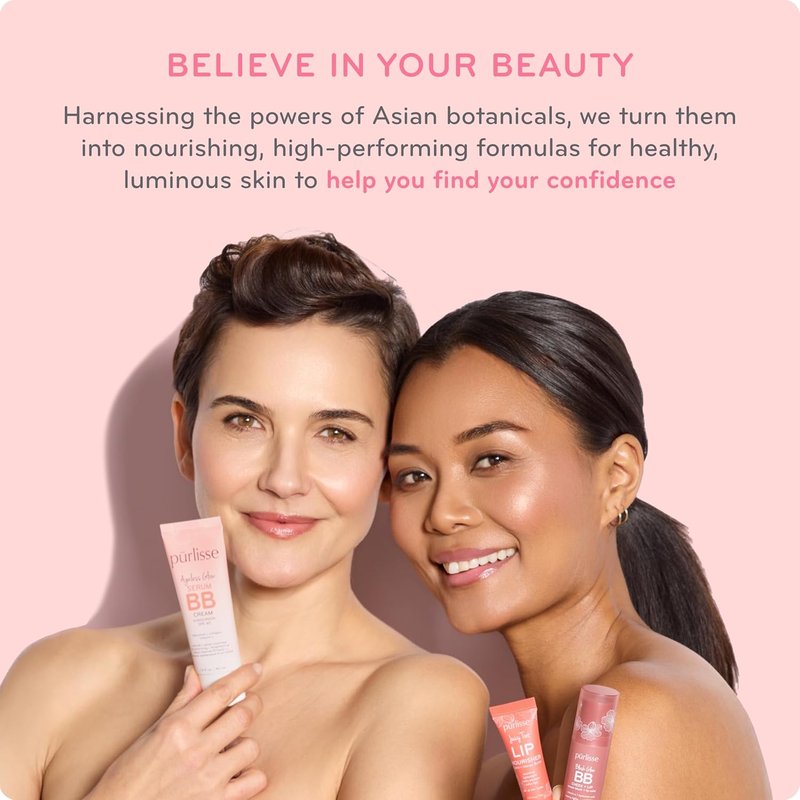 Pūrlisse Radiant Glow BB Cream with SPF 30 - Illuminating Formula with Goji & Hawthorn Berry for Dewy Skin | Fair (1.4 oz)