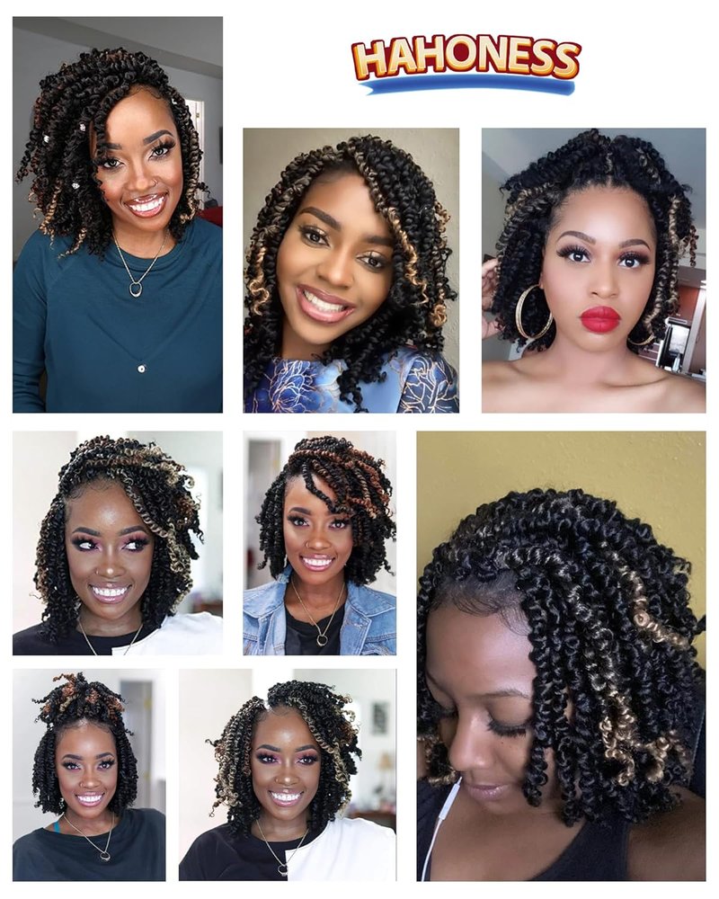 Passion Twist Crochet Hair - 10 Inches, 9 Packs, Super Soft & Bouncy Synthetic Extensions for Black Women | Mixed Color Combo (1B + T1B/27)