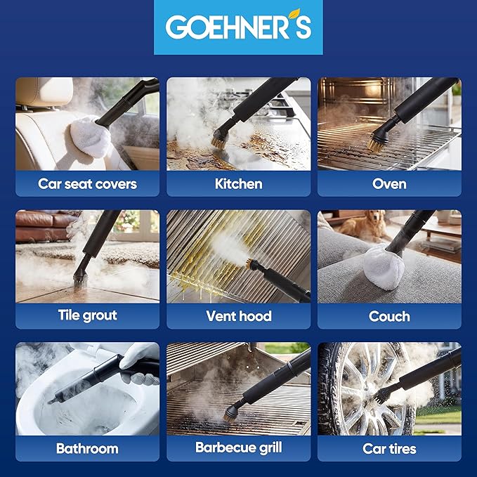 ðð©ð ð«ðððð Handheld Steam Cleaner for Home, 230°F/3.5Bar High Pressure Hand held Steam Cleaner for Car Detailing with 13ft Cord, 30s Heats Portable Steamer for Cleaning Grout Tile Bathroom Wall