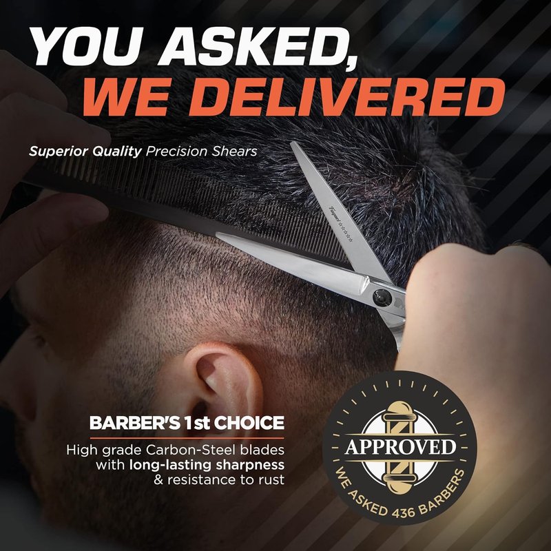 Professional Hair Cutting Scissors - 6” Sharp Blades for Precision | Barber Shears Set for Men & Women