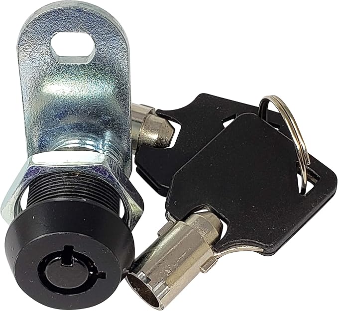 Admiral Locks Tubular Cam Lock, Keyed Alike Removable Key RV Compartment Storage Lock Cabinet Locks (Black Pack of 2, 5/8 Inch 90°)