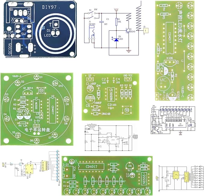 Yidab Soldering Practice Kit 5 DIY Electronics Projects Soldering Kit DIY Tesla Coil Simple Welding Skills Plug-in Circuit Kit Learn Soldering Kit for Beginners (5-Kits-TSL)