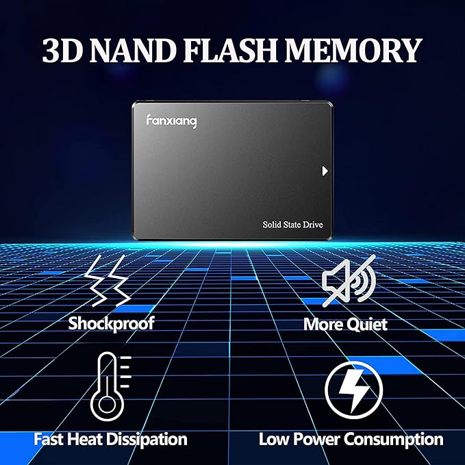 fanxiang S101 256GB SSD SATA III 6Gb/s 2.5" Internal Solid State Drive, Read Speed up to 500MB/sec, Compatible with Laptop and PC Desktops(Black)