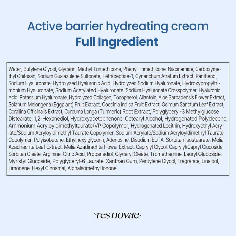 Active Barrier Hydrating Cream - Moisturizing Azulene & Rice Extract for Sensitive Skin | 1.7 fl oz (50ml)