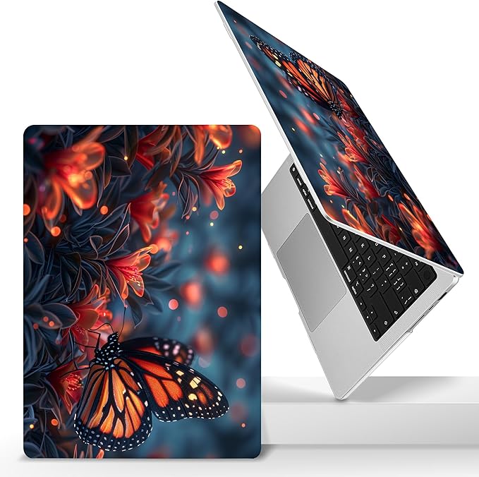 Lepeoac Case for MacBook Pro 16 inch Case 2026-2021 | M5 A3429 A3428 M4 M3 M2 M1 Pro/Max | Protective Hard Shell Laptop Cover with Screen Protector & Keyboard Cover | Butterflies Flowers