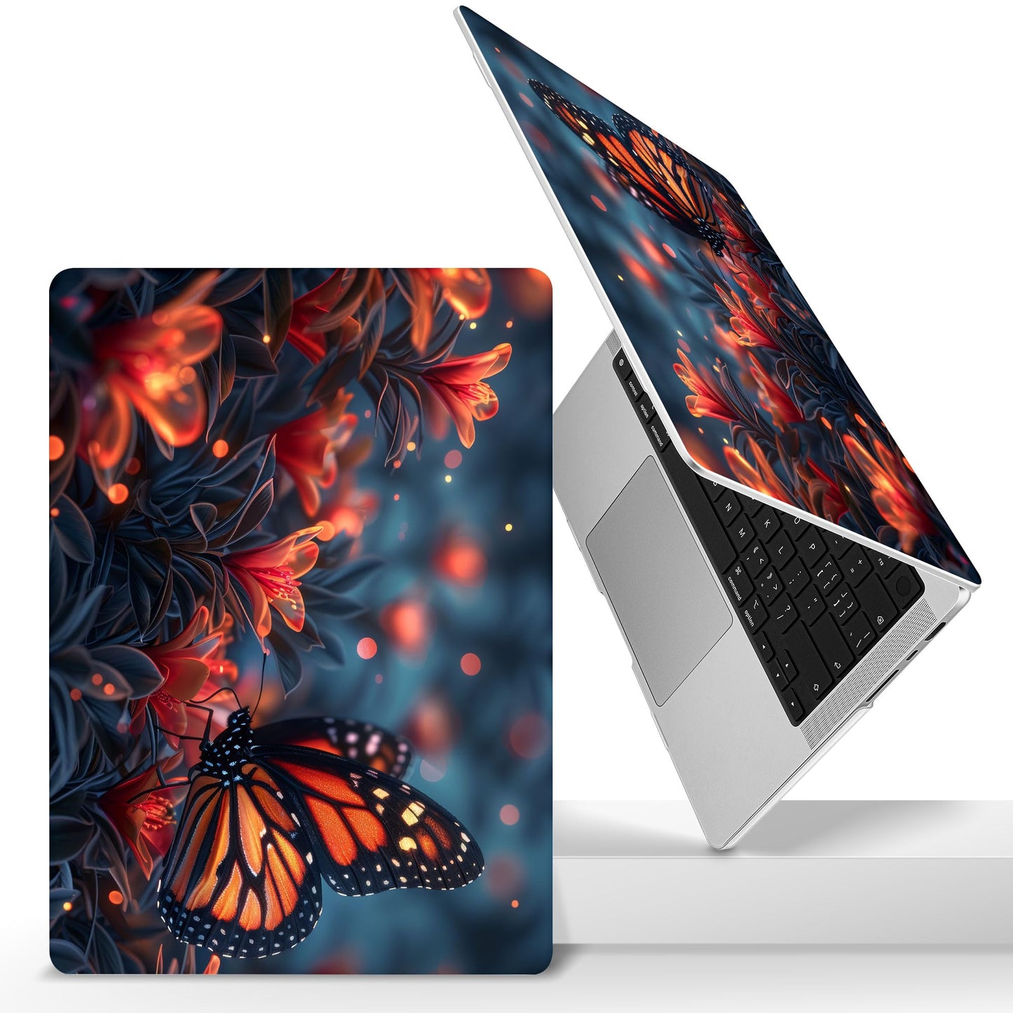 Lepeoac Case for MacBook Pro 16 inch Case 2026-2021 | M5 A3429 A3428 M4 M3 M2 M1 Pro/Max | Protective Hard Shell Laptop Cover with Screen Protector & Keyboard Cover | Butterflies Flowers