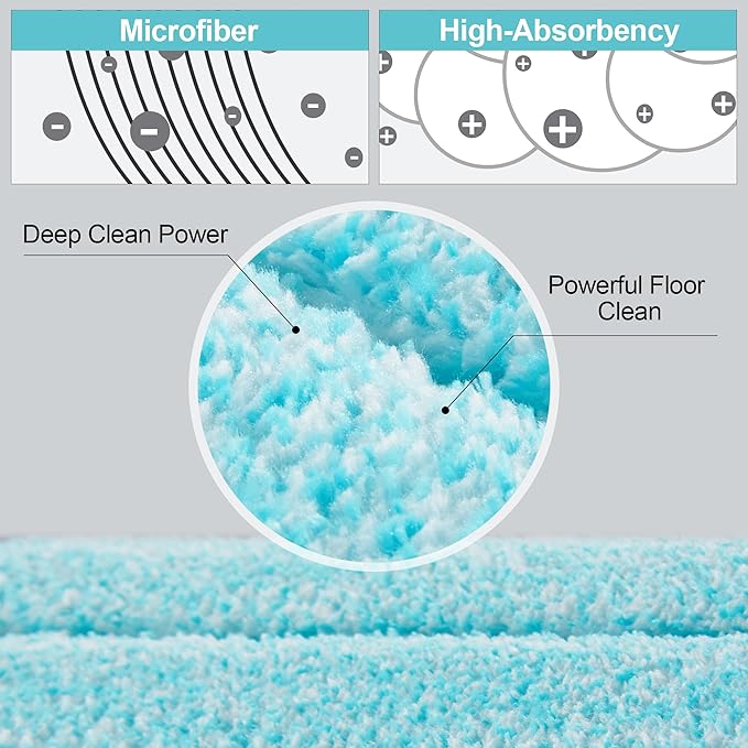 JOYMOOP 18 Inch Dust Mop for Hardwood Floors, Heavy Duty Industrial Wet Dry Mops with Telescopic Handle, Includes 3 Microfiber Mop Pads - Blue-Grey