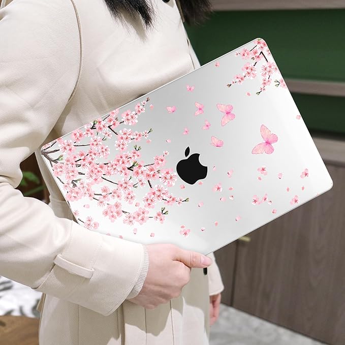 MEEgoodo Case for M5/M4/M3/M2 MacBook Air 13 inch Case 2026 2025 2024 2022, Fit Model A3449/A3240/A3113/A2681, Laptop Hard Shell Compatible with MacBook Air 13.6-inch, Cherry Blossoms