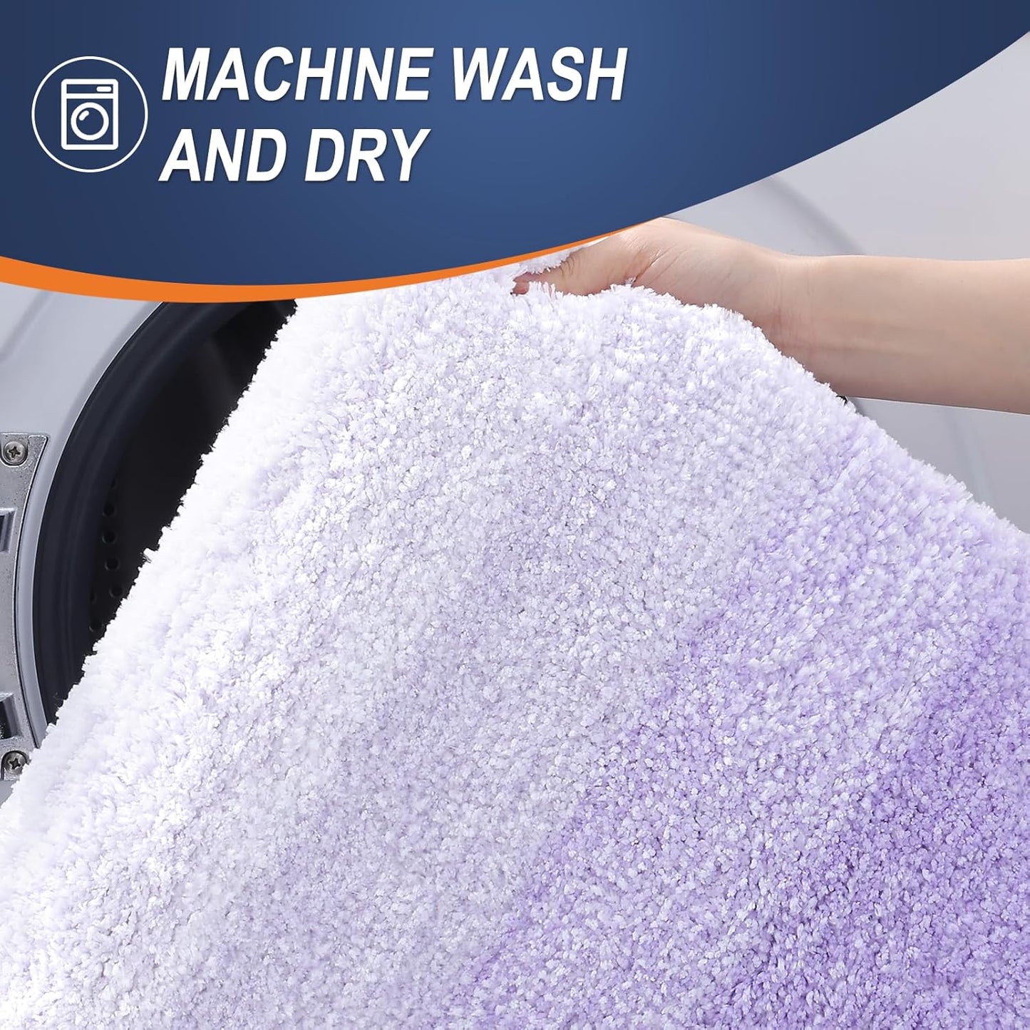 OLANLY Large Bathroom Rug Mat - Extra Soft Microfiber with Rubber Backing | Quick Dry & Washable - Light Purple 40x24