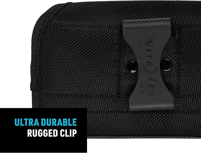 Nite Ize Clip Case Sideways Universal Rugged Holster - Belt Clip Phone Case for Easy Access - Heavy Duty & Protective - Multi-Purpose - Durable Design - Horizontal, XL
