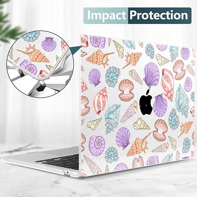 TWOLSKOO Compatible with MacBook Air 13 inch Case M5 2026 M4 2025 M3 M2 2024-2022 A3449 A3240 A3113 A2681, Plastic Hard Shell & Keyboard Cover for MacBook Air 13.6 inch Case, Colorful Shells
