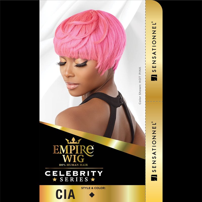 Sensationnel Empire Human Hair Wig - Cia Celebrity Inspired Collections Pre-Styled Salon Cut Hair (1B OFFBLACK)