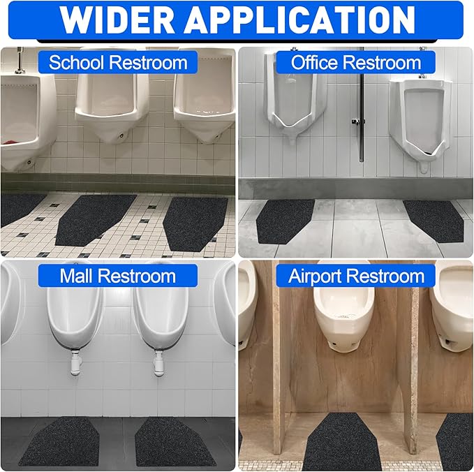 ToLanbbt 6PCS Urinal Mats for Men Bathroom Non-Slip Urinal Floor Mats Water Absorption Urinal Pads for Mens Room Disposable Commercial Toilet Urine Mats for Men’s Bathroom Restroom, Dark Gray