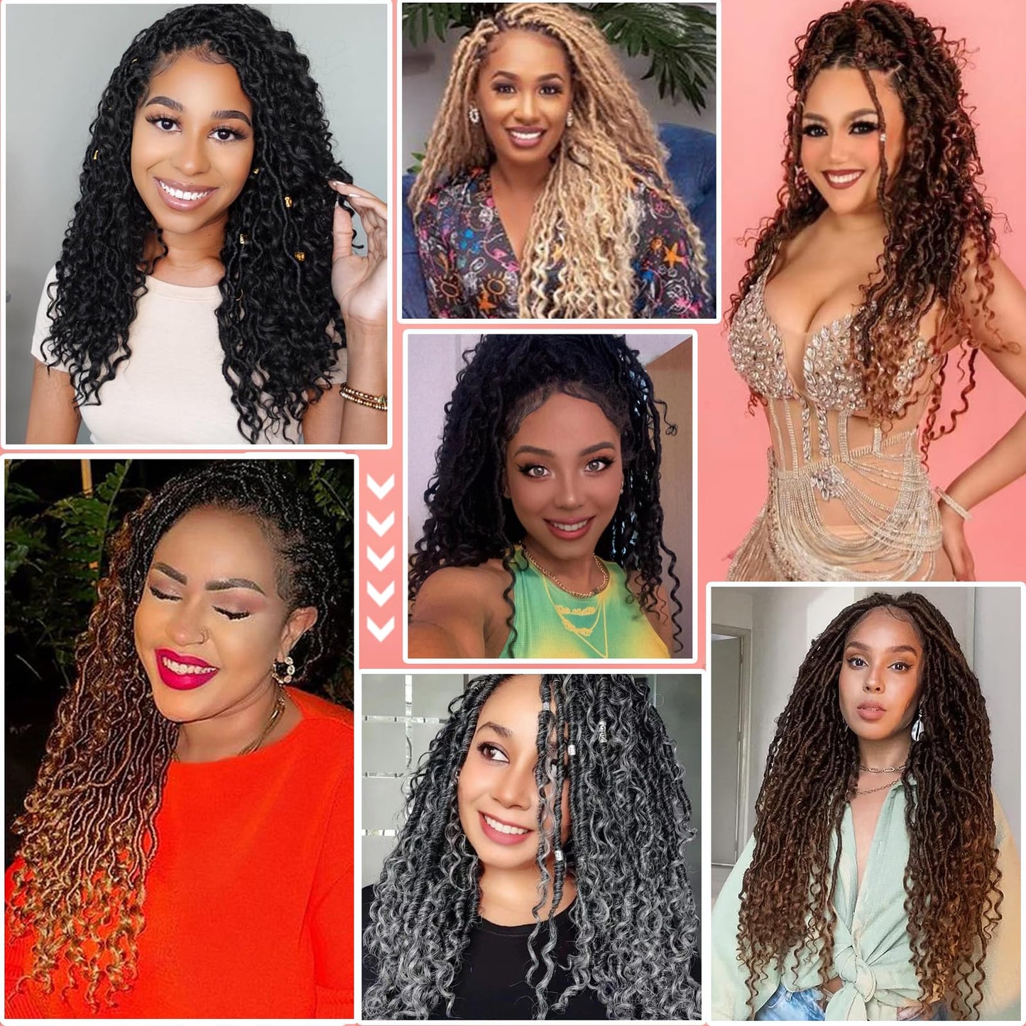 Molleas Goddess Locs Crochet Hair 10inch,9 Pakcs Boho Locs Crochet Hair,Faux Locs Crochet Hair for Black Women,Soft Locs With Curly Ends Pre Looped Crochet Braids(10inch(pack of 9),1B#)
