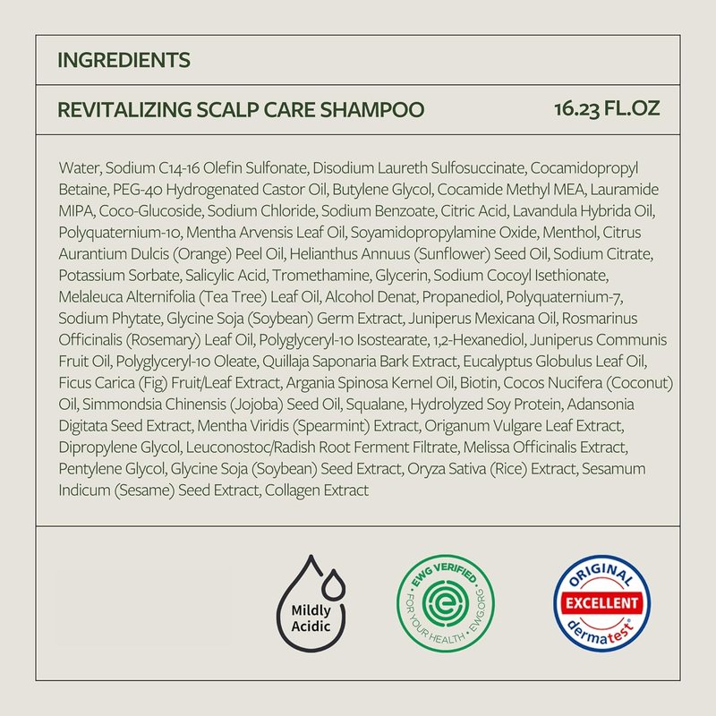 LAPCOS K Beauty Revitalizing Scalp Care Shampoo - Clarifying & Hydrating Formula with Biotin & Collagen | 16.23 fl oz