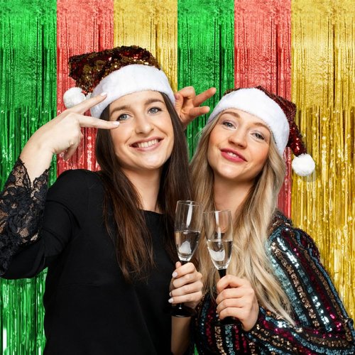 Hawaii Backdrop Party Decorations - 10 Pack Tinsel Curtain Streamers for Vibrant Summer Celebrations