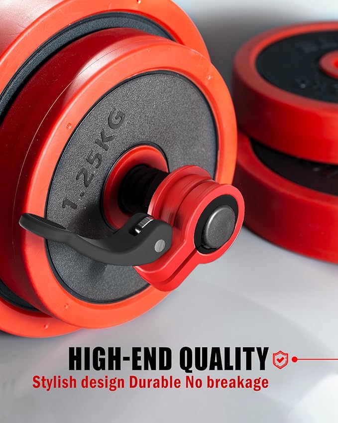 ZY-HUAN Mini Pro Barbell Clips 1 inch I Multi-Size Adjustable Barbell Collar I 1 inch Barbell ClampsIQuick Release Weight Clips Pair of Locking for Dumbbell Bar(RED+Black)
