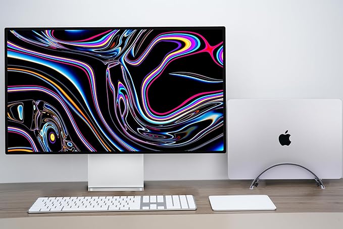 Psitek Adjustable Vertical Laptop Stand - 6061 Aluminum, CNC Precision, Anodized Finish, Fits All Laptops Including 17-inch, Ventilated Design, Anti-Slip Silicone Pads, ARC Shaped Stands