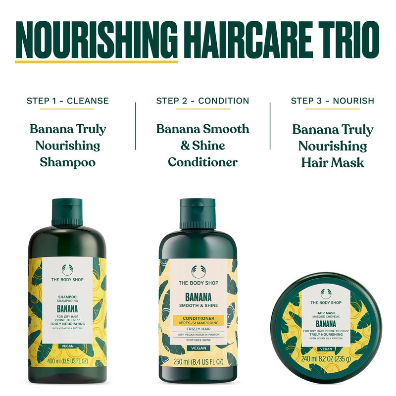 The Body Shop Banana Truly Nourishing Hair Mask, 8.2 Fl Oz (Vegan)