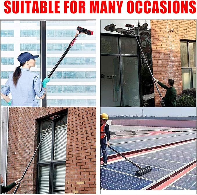 Water Fed Telescopic Brush,Photovoltaic Panel Cleaning,Water/Hose Fed Pole Window Clean,Extendable Cleaner Conservatory Roof Cleaning Tools,7.2m/24FT