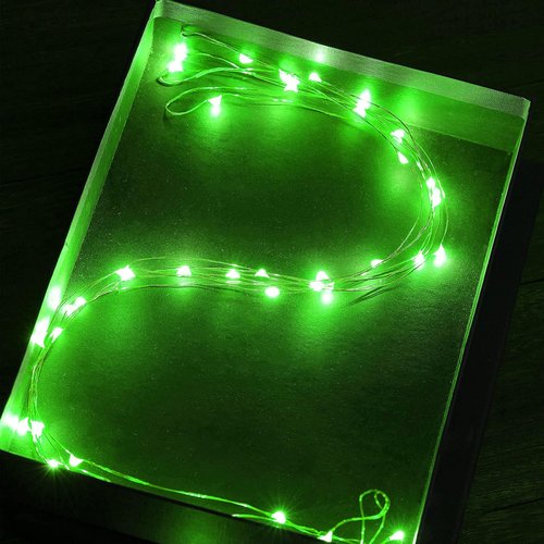 Ariceleo Mini Fairy Lights - Battery Operated Copper Wire String Lights | 16ft Green for St. Patrick's Day, Parties & Weddings