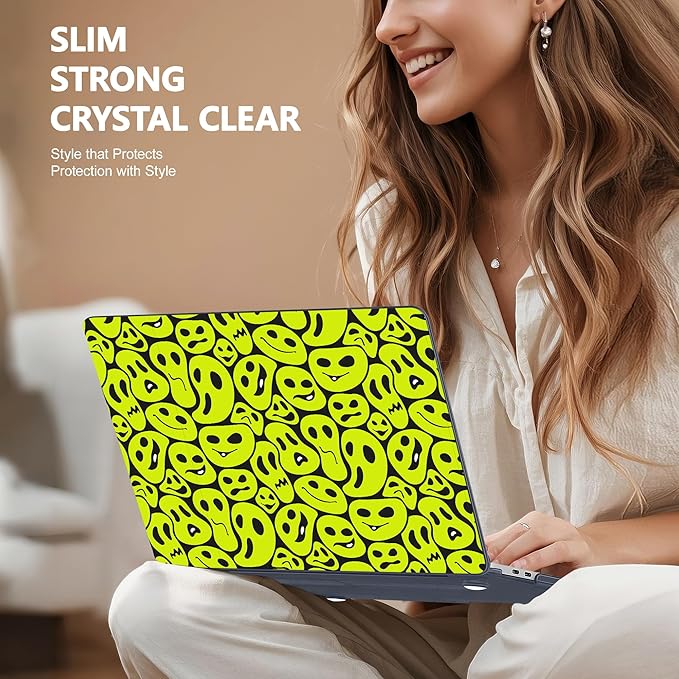 Lepeoac for MacBook Pro 16 inch Case 2019 2020 Release Model A2141, Plastic Hard Shell Cover with Keyboard Cover for MacBook Pro 16 inch with Touch Bar & Touch ID, Distorted Emoticon