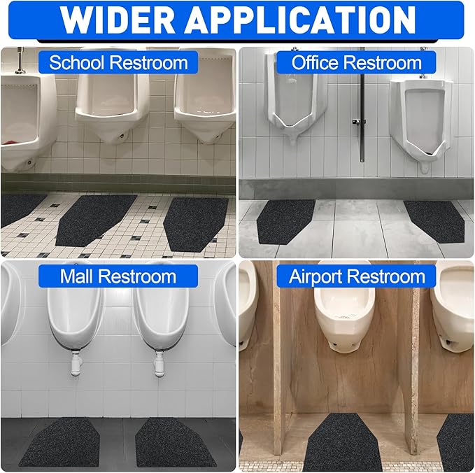 ToLanbbt 24PCS Urinal Mats for Men, Bathroom Non-Slip Urinal Floor Mats Water Absorption Urinal Pads for Mens Room Disposable Commercial Toilet Urine Pads for Men’s Bathroom Restroom, Dark Gray