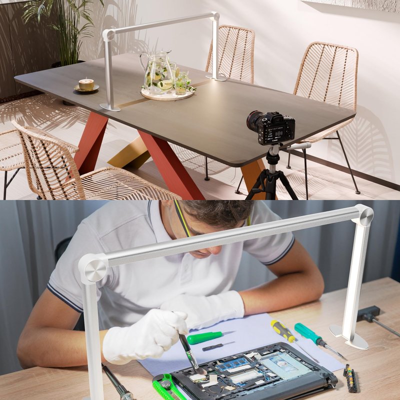 gelpal Nail Tech Lamp for Desk,30" 48W Professionals Led Light, Desk Lamp for Lash Eyelash Extension,Color Temperature 2700K-6000K, Full fold Makeup lamp,Salon&Home(Pink)