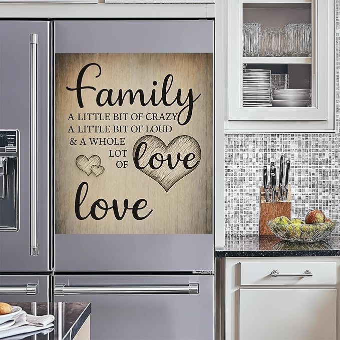 NYZE Dishwasher Magnets Cover, Dishwasher Magnetic Sticker Decorative, 23 x 26 Inch Removable Reusable Dish Washer Cover Mat for Dishwashers Kitchen Appliances(Family Love Quote)