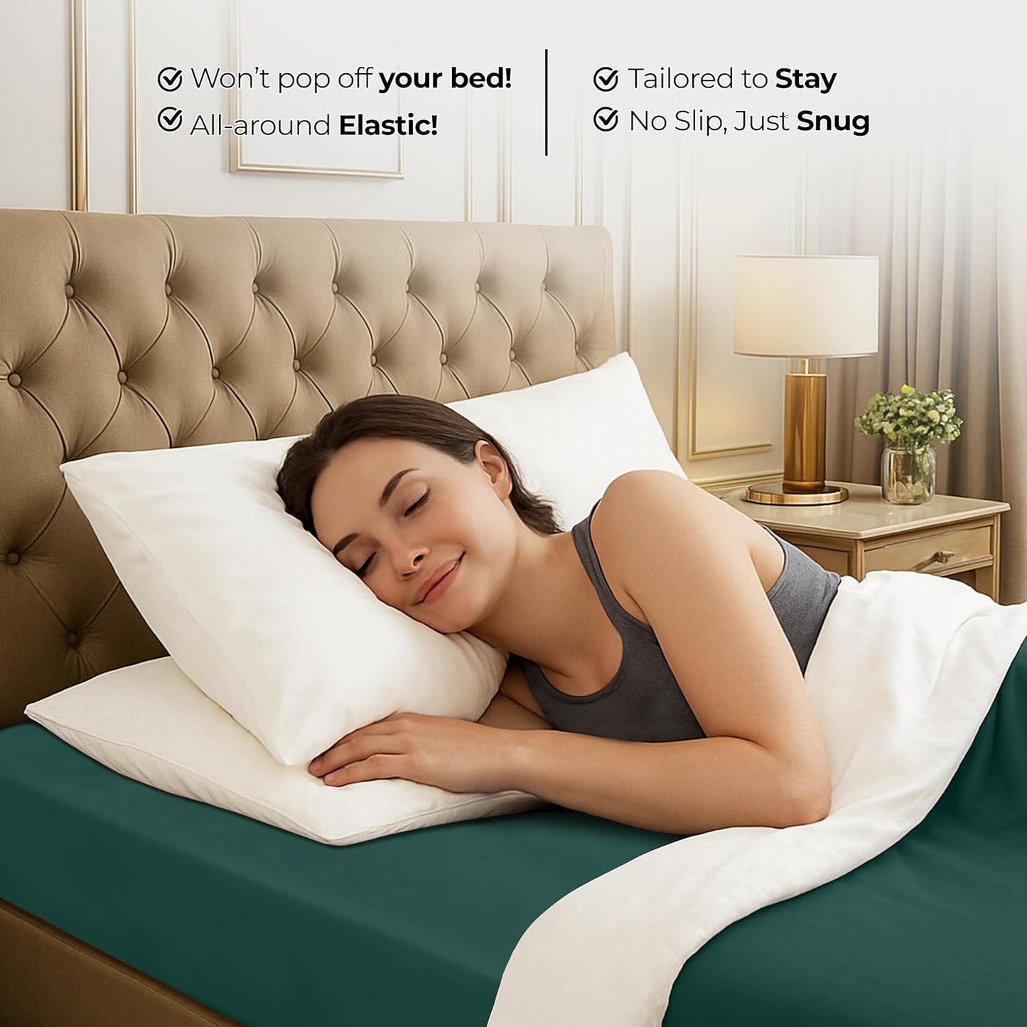 Utopia Bedding Twin Fitted Sheet - Deep Pocket Soft Microfiber - Fade Resistant & Easy Care | Emerald