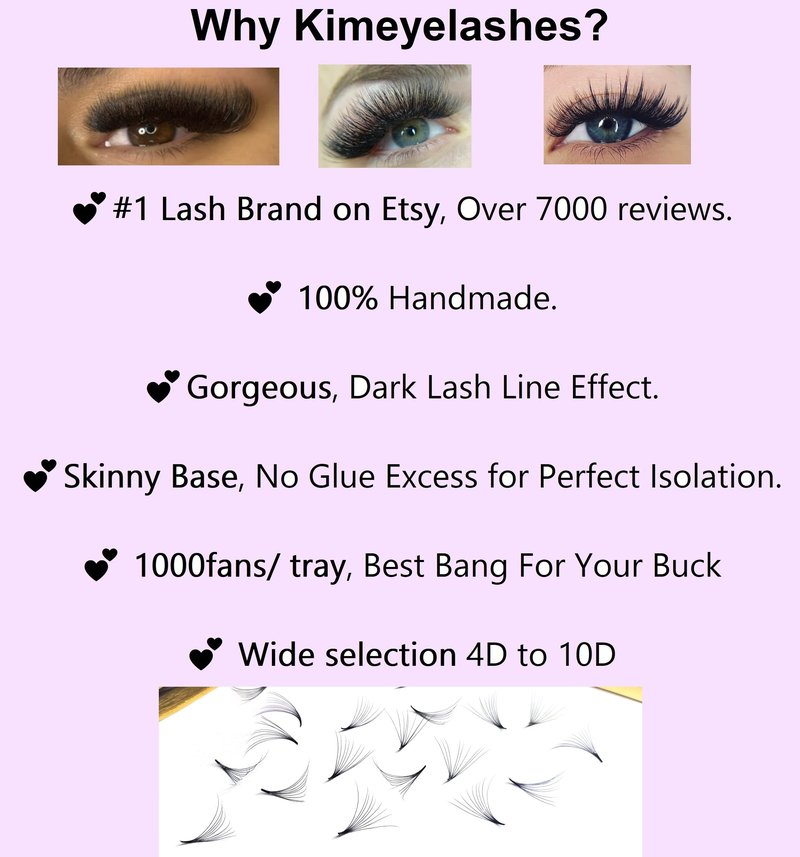 5D Premade fans Wispy lashes 500 Fans 0.07 Mixed Lengths Volume loose Fans C D Curl Handmade Fan eyelash extensions Kimeyelashes promade fan (Curl C - 12D 0.05)