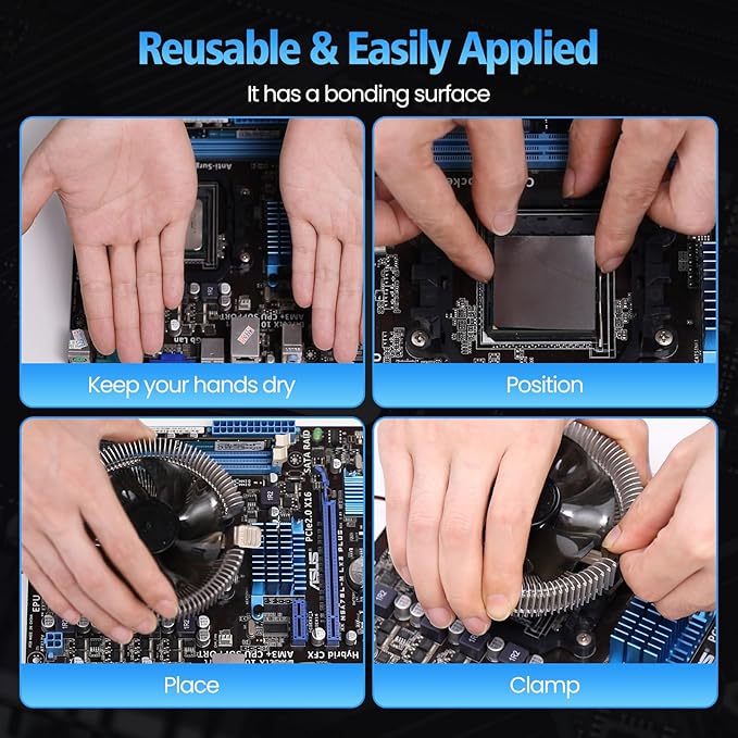 Leadercarbon Thermal Pad,38 * 38 * 0.2mm,Graphene Thermal Pads for GPU/CPU/XBOX/PS5/ Electronics - Highly Efficient, Compressible (38 * 38mm), Perfect Alternative for Thermal Paste.